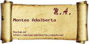 Mentes Adalberta névjegykártya